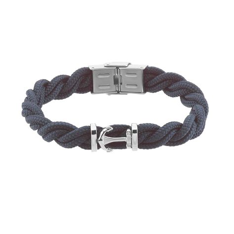 Bracciale Ancora in acciaio e corda - Bracciali Uomo | Stroili
