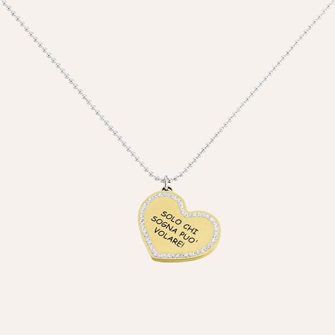 Collana Sunrise Acciaio Bicolore Giallo / Bianco Cristallo - Collane Donna | Stroili