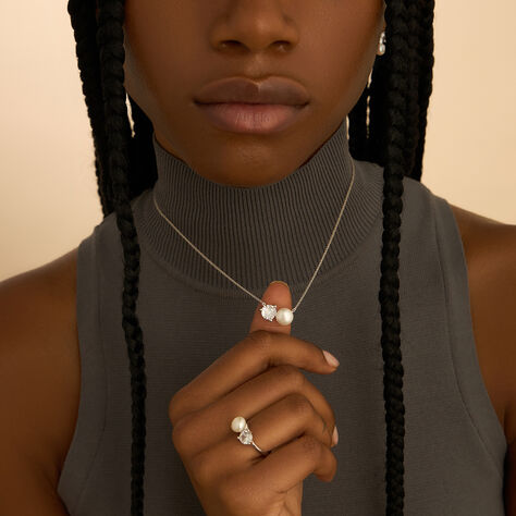 Collana Silver Pearls Argento Rodiato Perla sintetica Cubic Zirconia - Collane Donna | Stroili