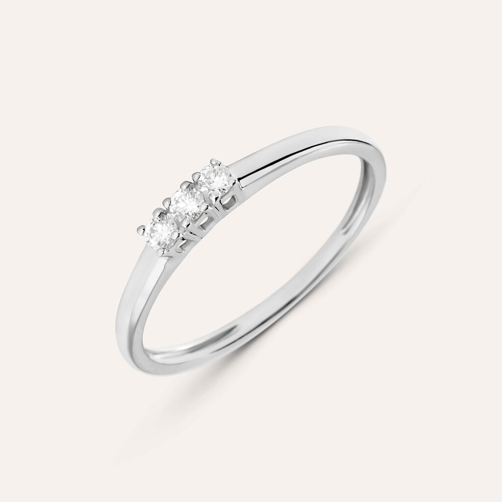 Anello Trilogy Grace Oro Bianco Diamante