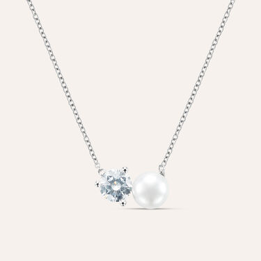 Collana Silver Pearls Argento Rodiato Perla sintetica Cubic Zirconia
