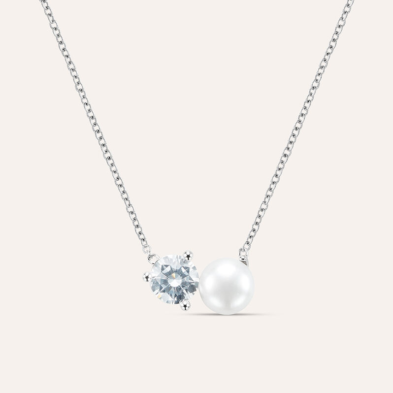 Collana Silver Pearls Argento Rodiato Perla sintetica Cubic Zirconia - Collane Donna | Stroili