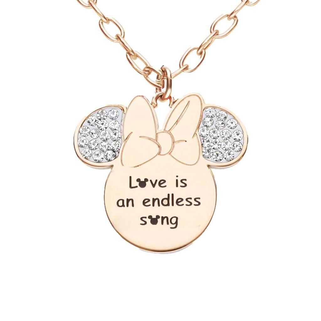 Collana Lady Message Acciaio Rosato Disney e Cristalli - Collane Donna | Stroili