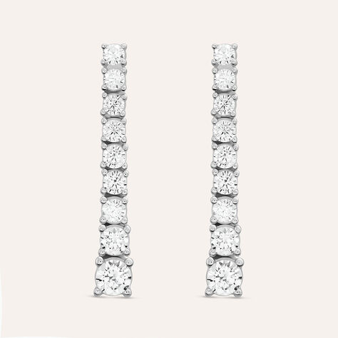 Orecchini Pendenti Tennis Claire Oro Bianco Cubic Zirconia - Orecchini Pendenti Donna | Stroili