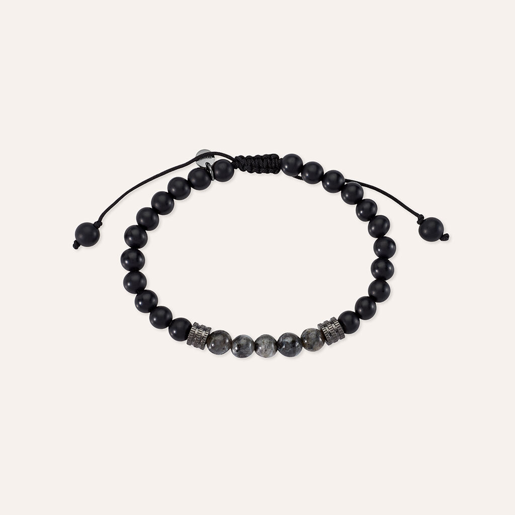 Bracciale Man Code Ottone Nero Labradorite