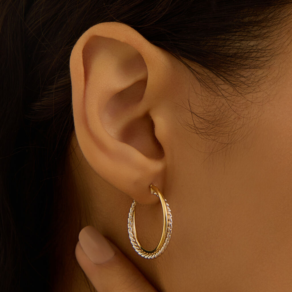 Orecchini A Cerchio Gold Essence Oro Bicolore - Orecchini a Cerchio Donna | Stroili