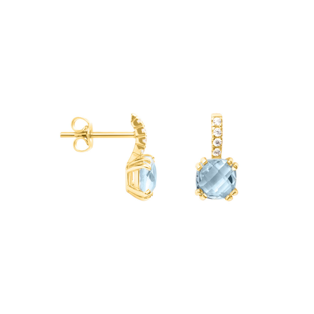 Orecchini Lobo Punto Luce Am&eacute;lie Oro Giallo Topazio Cubic Zirconia