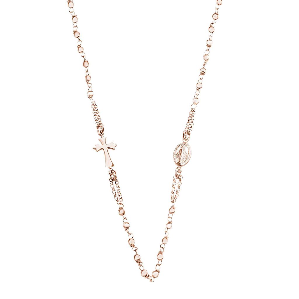 Collana Rosario Silver Soul Argento Rosa Cristallo - Collane Rosario Donna | Stroili