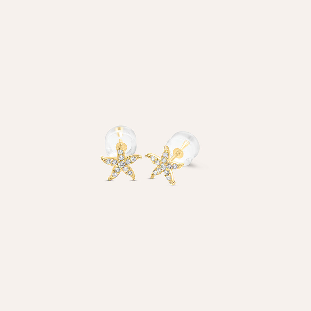 Orecchini Lobo Bon Ton Oro Giallo Cubic Zirconia