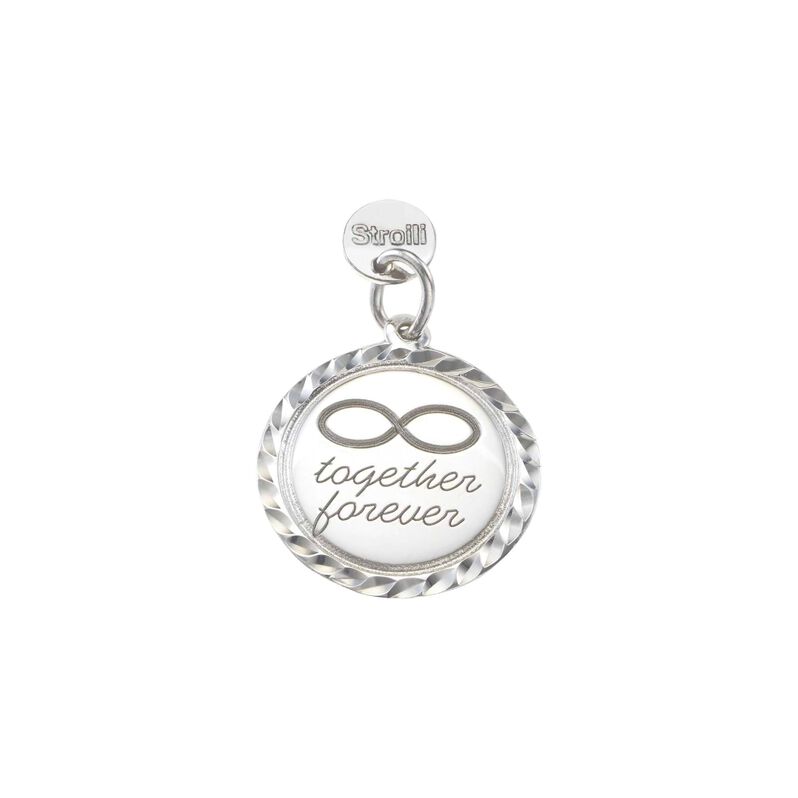 Charm in argento rodiato diamantato con incisione - Charms Donna | Stroili