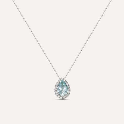 Collana Punto Luce Acquamarina Oro Bianco Acquamarina Diamante - Collane Punto Luce Donna | Stroili