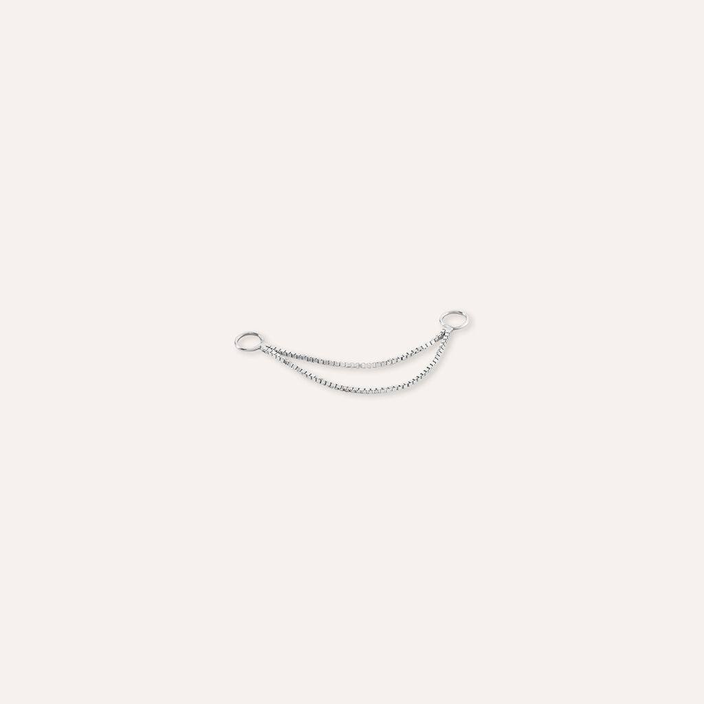 Doppia Catenina Veneziana per Piercing Bon Ton Oro Bianco 2.5cm