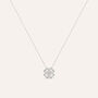 Collana in oro bianco e diamanti 0.14 ct con ciondolo Quadrifoglio