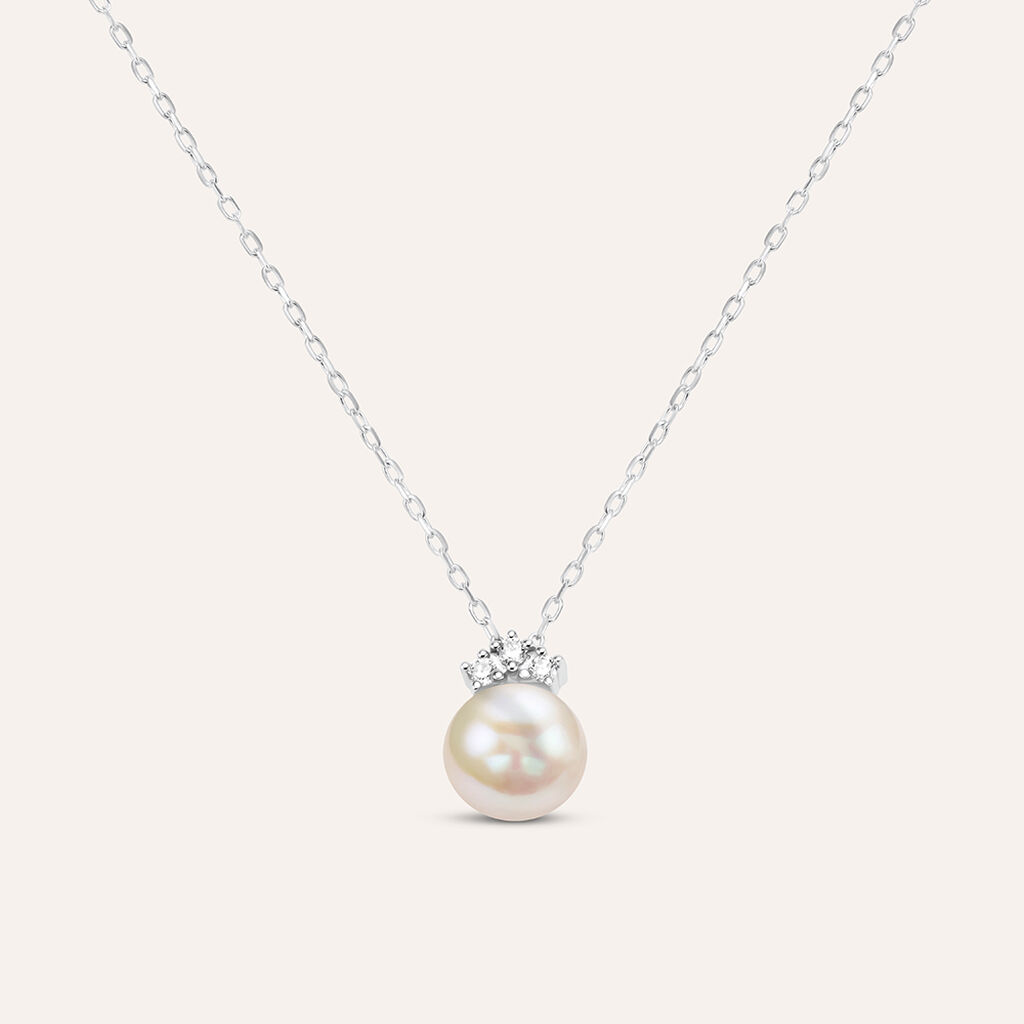 Collana Gold Pearls Oro Bianco Perla D'Acqua Dolce Diamante