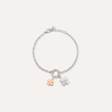 Bracciale Sunrise Acciaio Bicolore Bianco / Rosa Cristallo - Bracciali Donna | Stroili