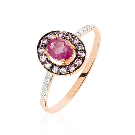 Anello Charlotte Oro Rosa Rubino Zaffiro Diamante - Anelli con Pietre Donna | Stroili