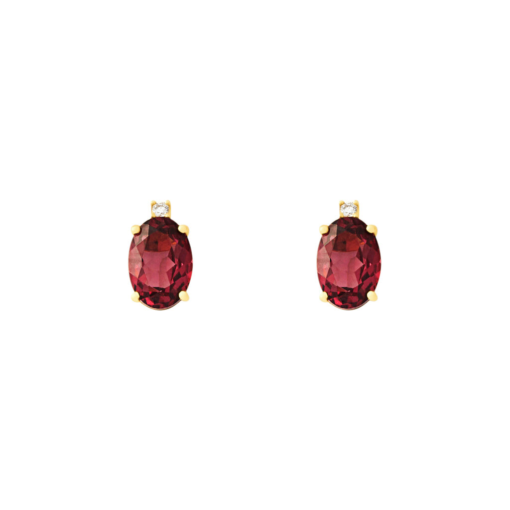 Orecchini Lobo Punto Luce Jasmine Oro Giallo Rodolite Diamante - Orecchini a Lobo Donna | Stroili