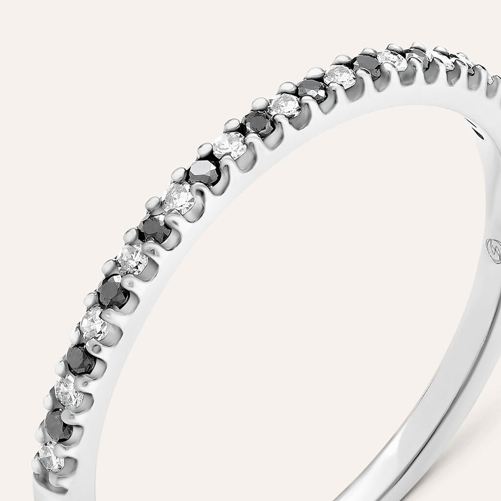 Anello Semi-eternity Sophia Oro Bianco Diamante