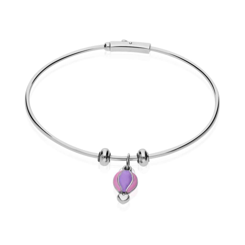 Charm mongolfiera in argento rodiato e smalto