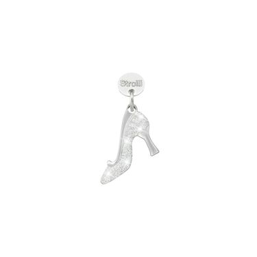 Charm in argento rodiato e glitter