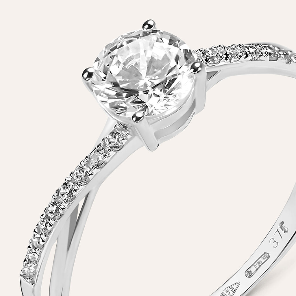Anello Solitario Claire Oro Bianco Cubic Zirconia