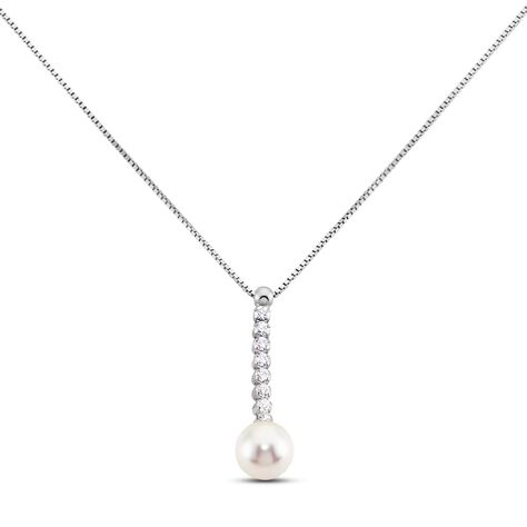Collana Silver Pearls Argento Rodiato Cubic Zirconia Perla sintentica - Collane Donna | Stroili