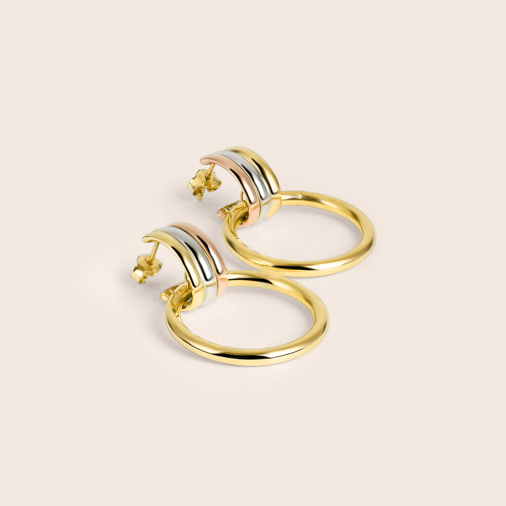 Orecchini Pendenti Gold Essence Oro Tricolore - Orecchini Pendenti Donna | Stroili