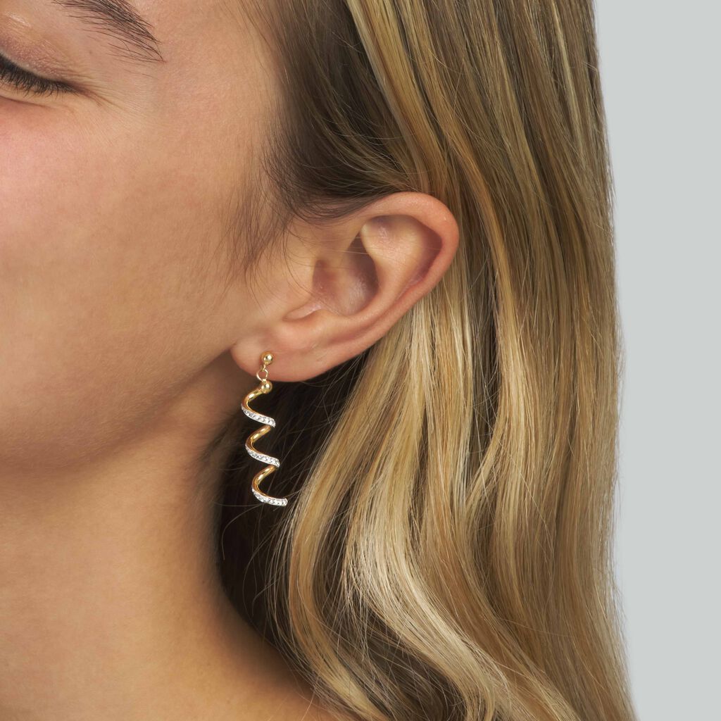 Orecchini Pendenti Crystal Gold Oro Giallo Cristallo - Orecchini Pendenti Donna | Stroili
