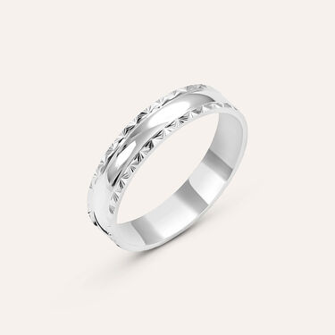 Fede Classica Diamantata 4 mm Oro Bianco