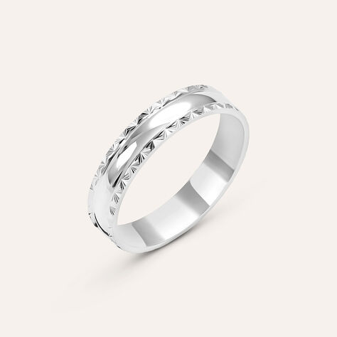 Fede Classica Diamantata 4 mm Oro Bianco - Anelli con Incisione Donna | Stroili