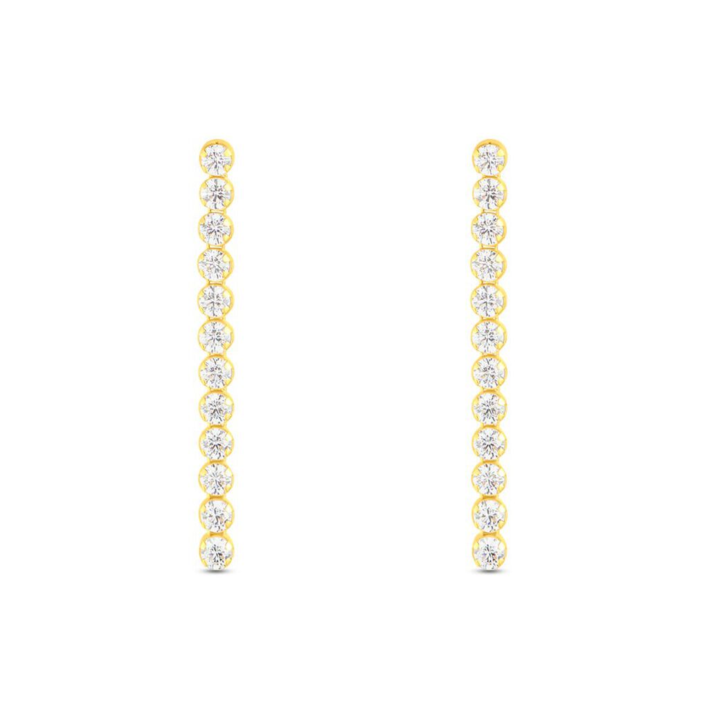 Orecchini Pendenti Tennis Claire Oro Giallo Cubic Zirconia - Orecchini Pendenti Donna | Stroili