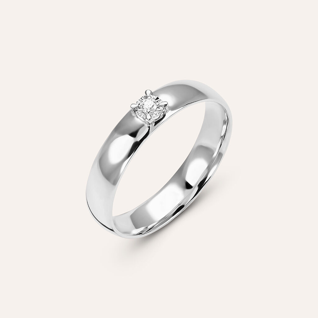 Fede Comoda 4 mm Oro Bianco Diamante