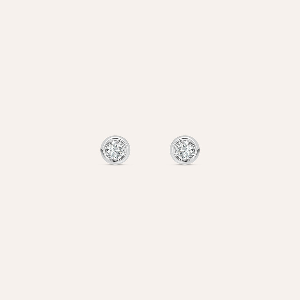 Orecchini Lobo Punto Luce Silver Elegance Argento Rodiato Cubic Zirconia - Orecchini a Lobo Donna | Stroili