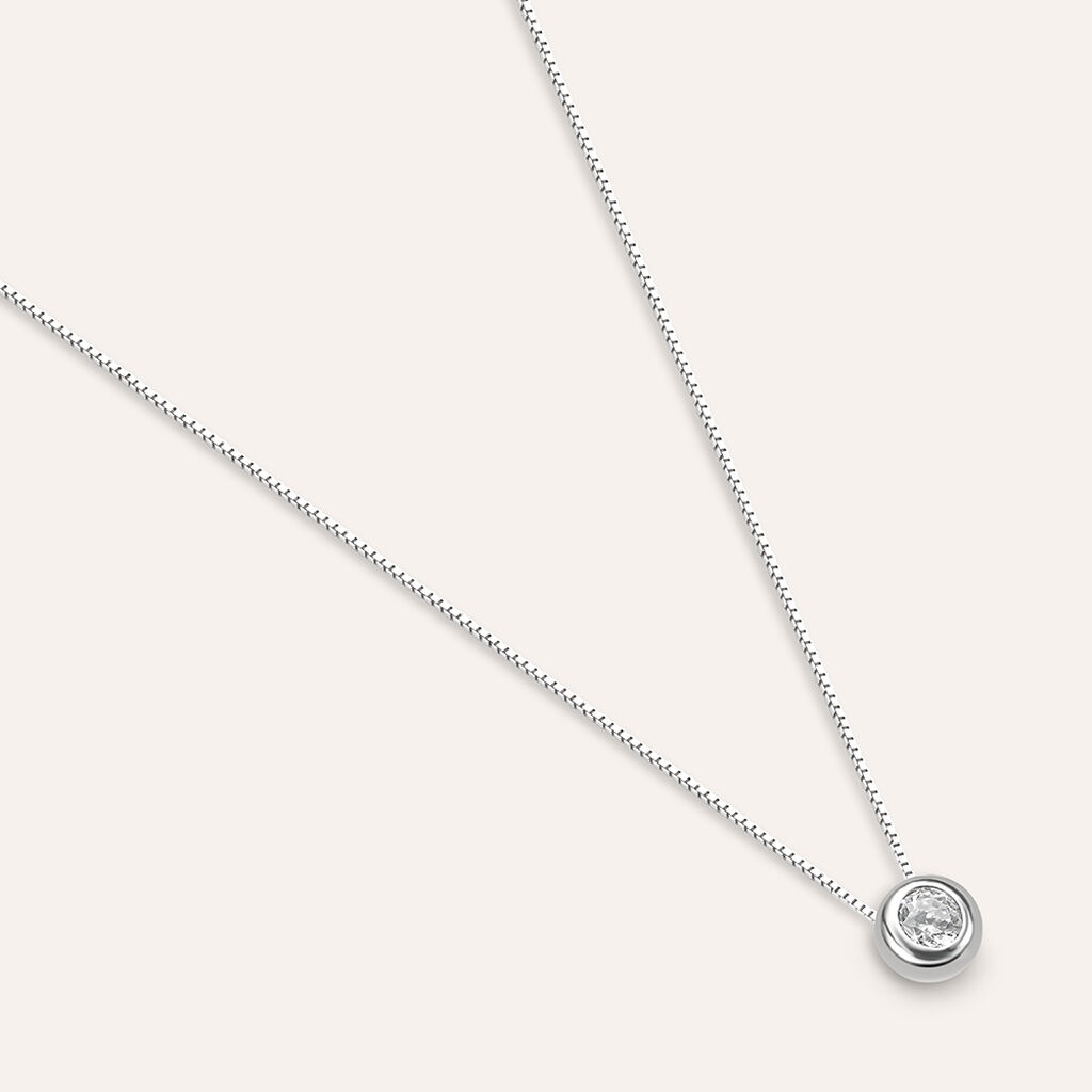 Collana Punto Luce Silver Elegance Argento Rodiato Cubic Zirconia