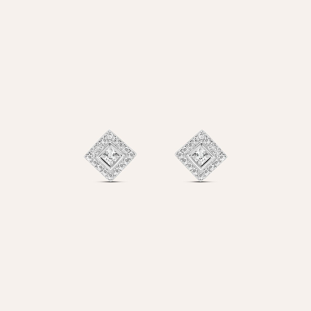 Orecchini Lobo Punto Luce Silver Elegance Argento Rodiato Cubic Zirconia