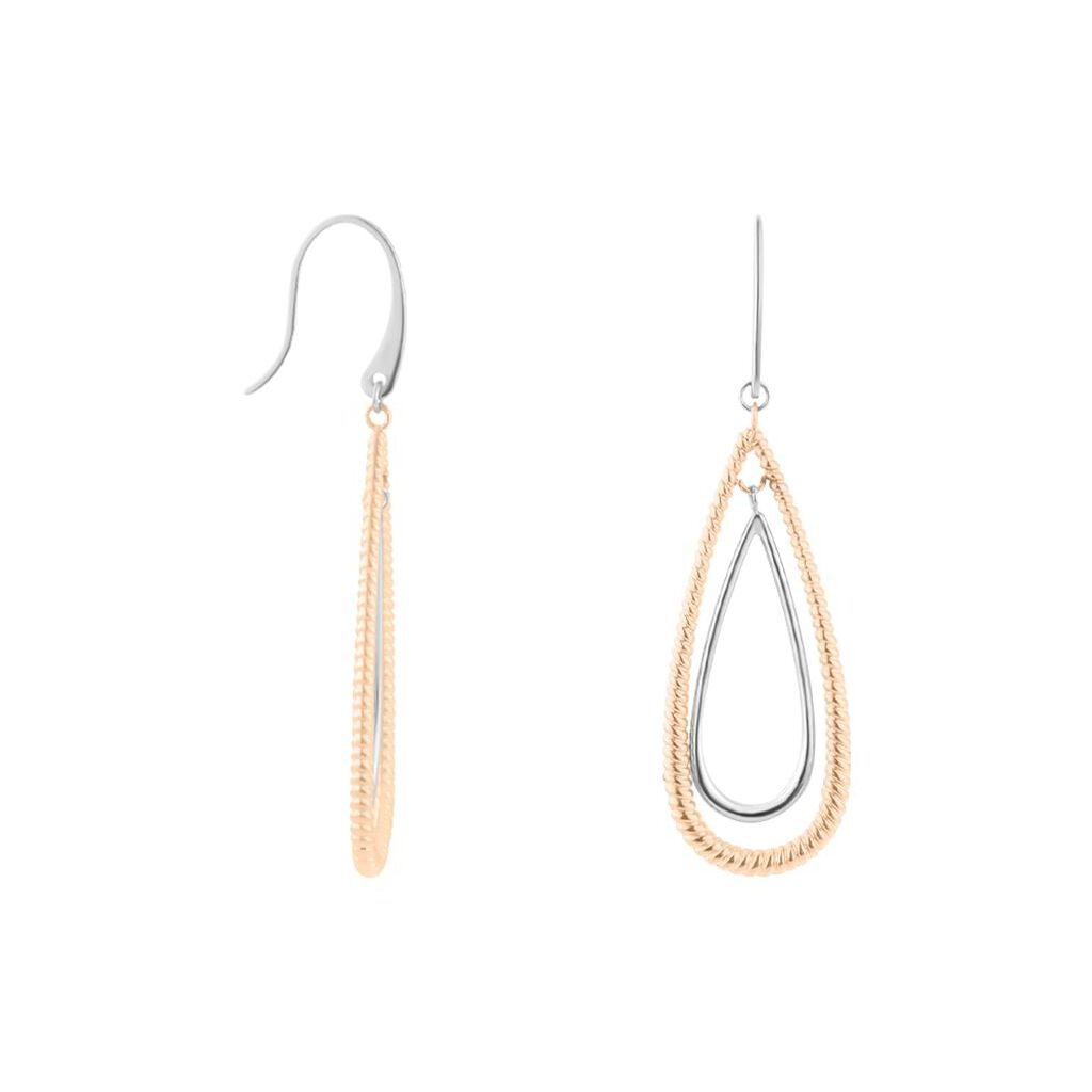 Orecchini Pendenti Lady Code Acciaio Bicolore Bianco / Rosa - Orecchini Pendenti Donna | Stroili