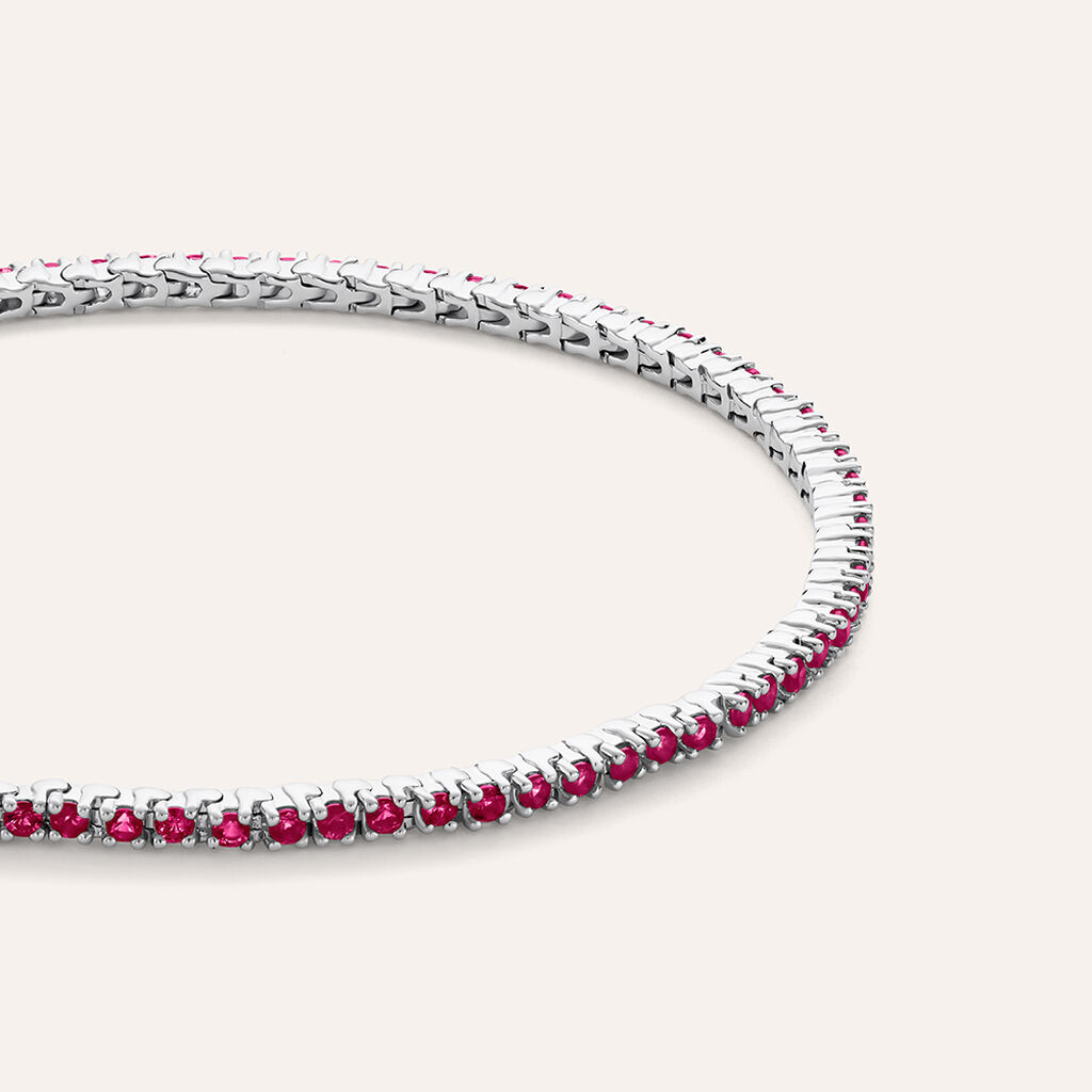 Bracciale Tennis Charlotte Oro Bianco Rubino - Bracciali Tennis Donna | Stroili