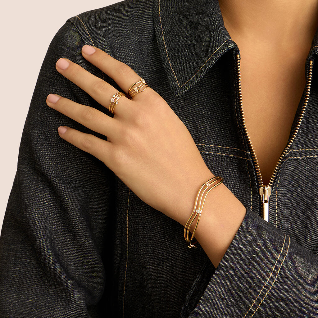 Anello Fascia Diamade Glam Oro Giallo Diamante Lab-Grown