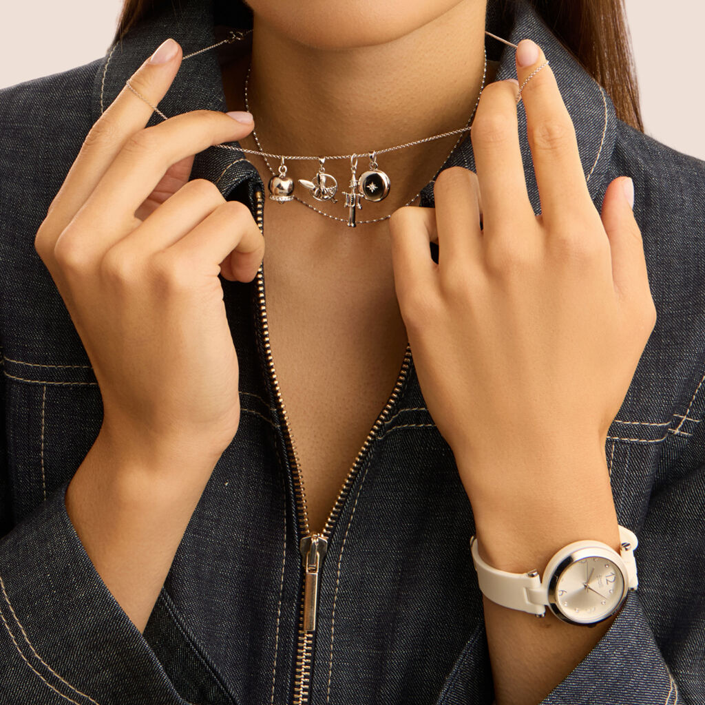 Pendente Saluti&Baci Campanella Love Beats Argento Rodiato Cubic Zirconia