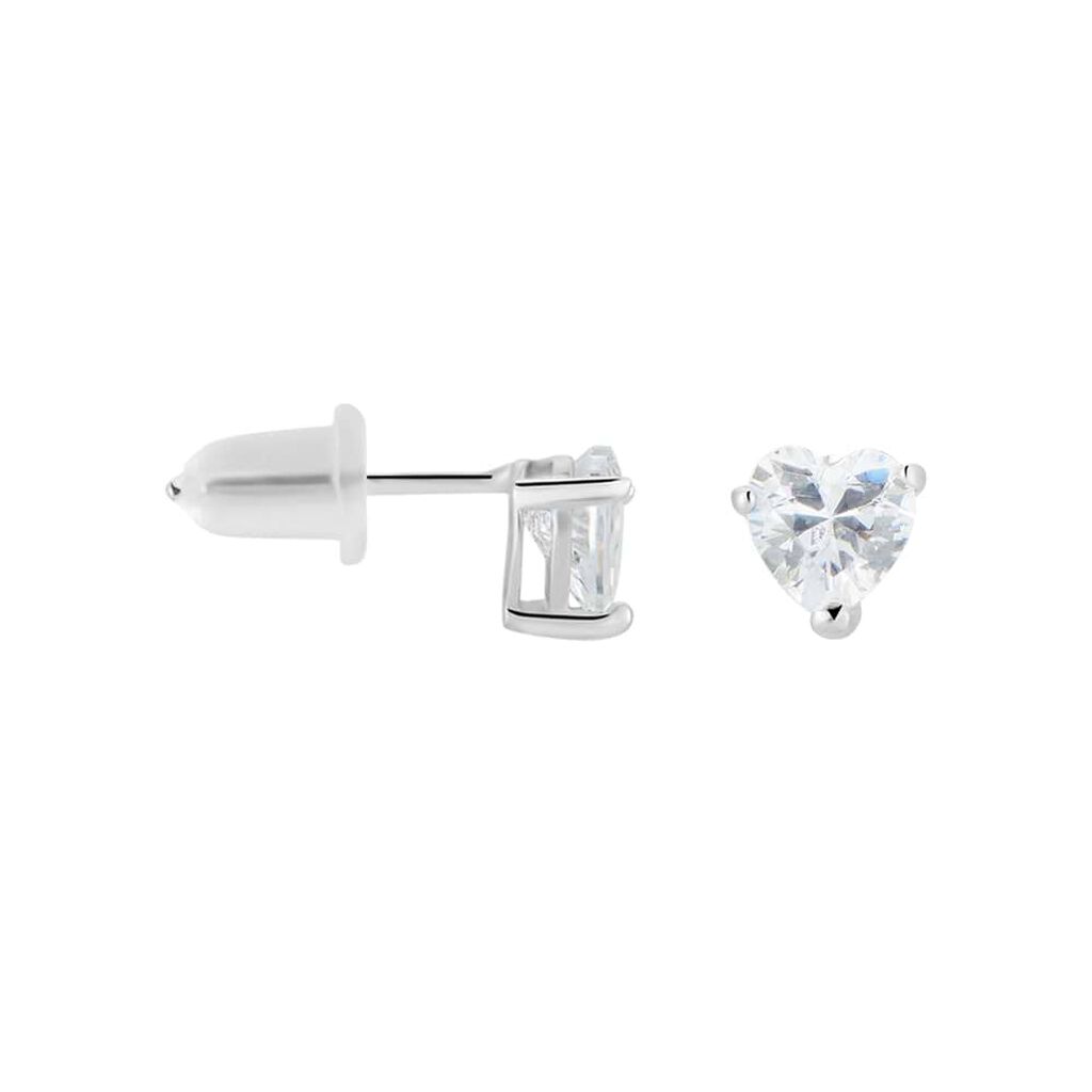 Orecchini Lobo Punto Luce Claire Oro Bianco Cubic Zirconia - Orecchini a Lobo Donna | Stroili