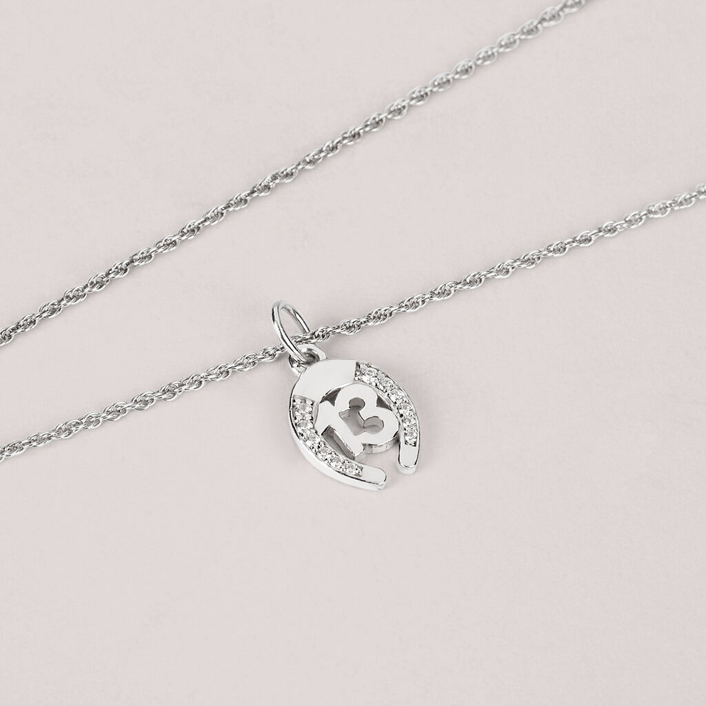 Pendente Saluti&Baci Ferro di Cavallo Love Beats Argento Rodiato Cubic Zirconia