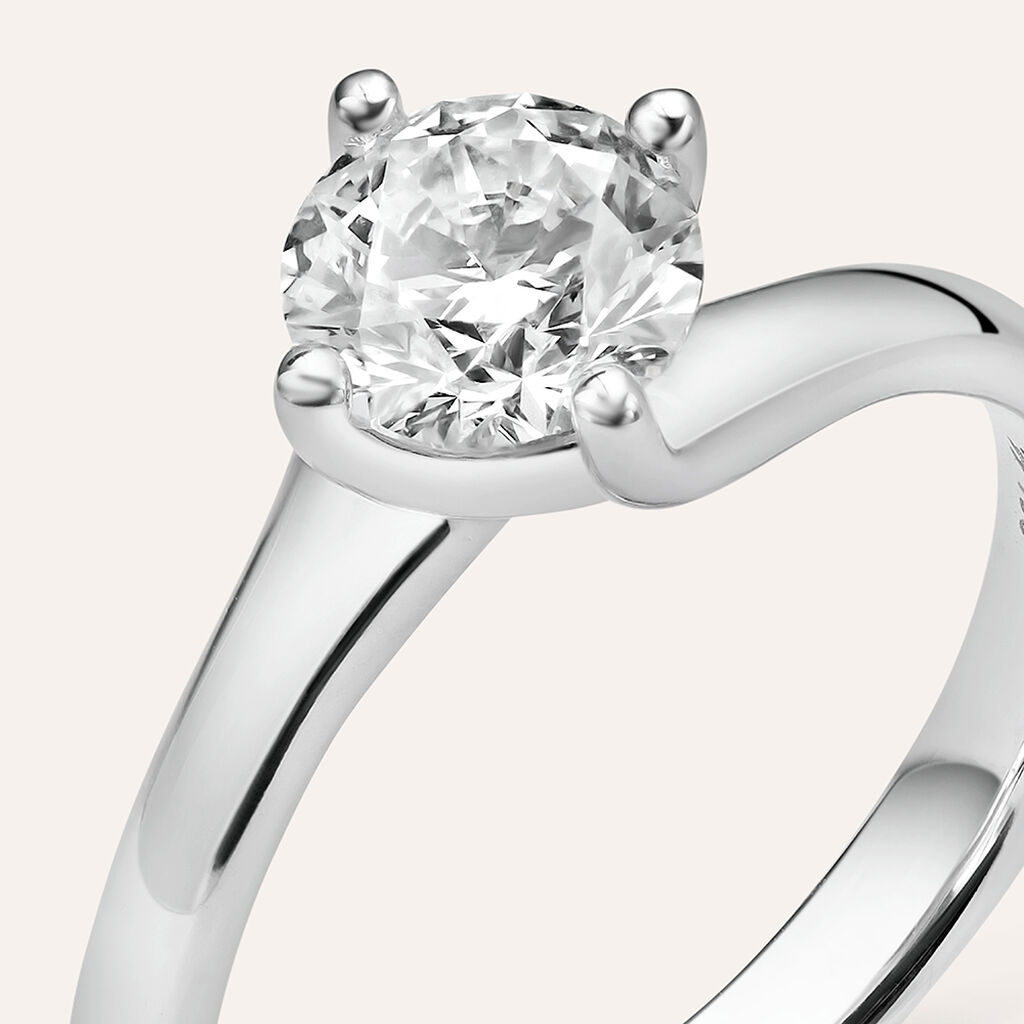 Anello Solitario Valentino Diamade Oro Bianco Diamante Lab-Grown