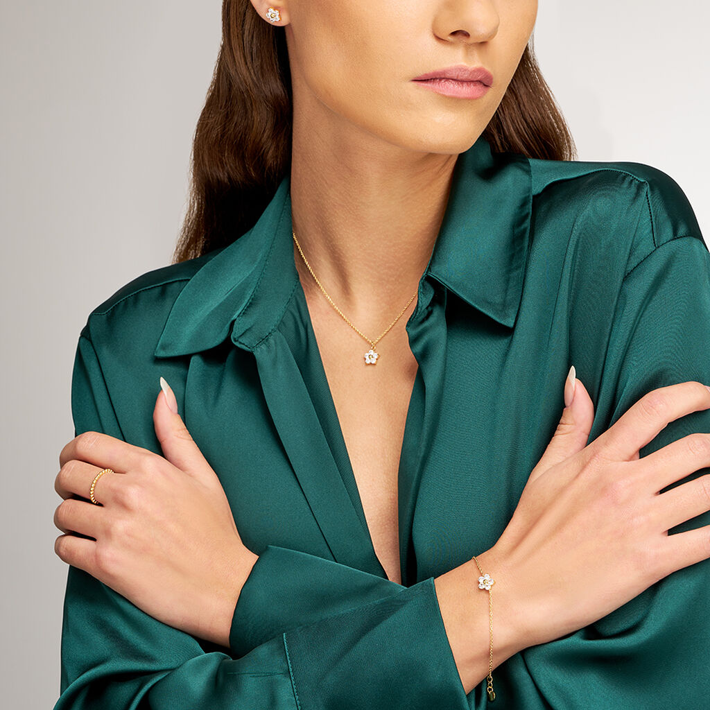 Orecchini Lobo Radiance Acciaio Dorato Cristallo