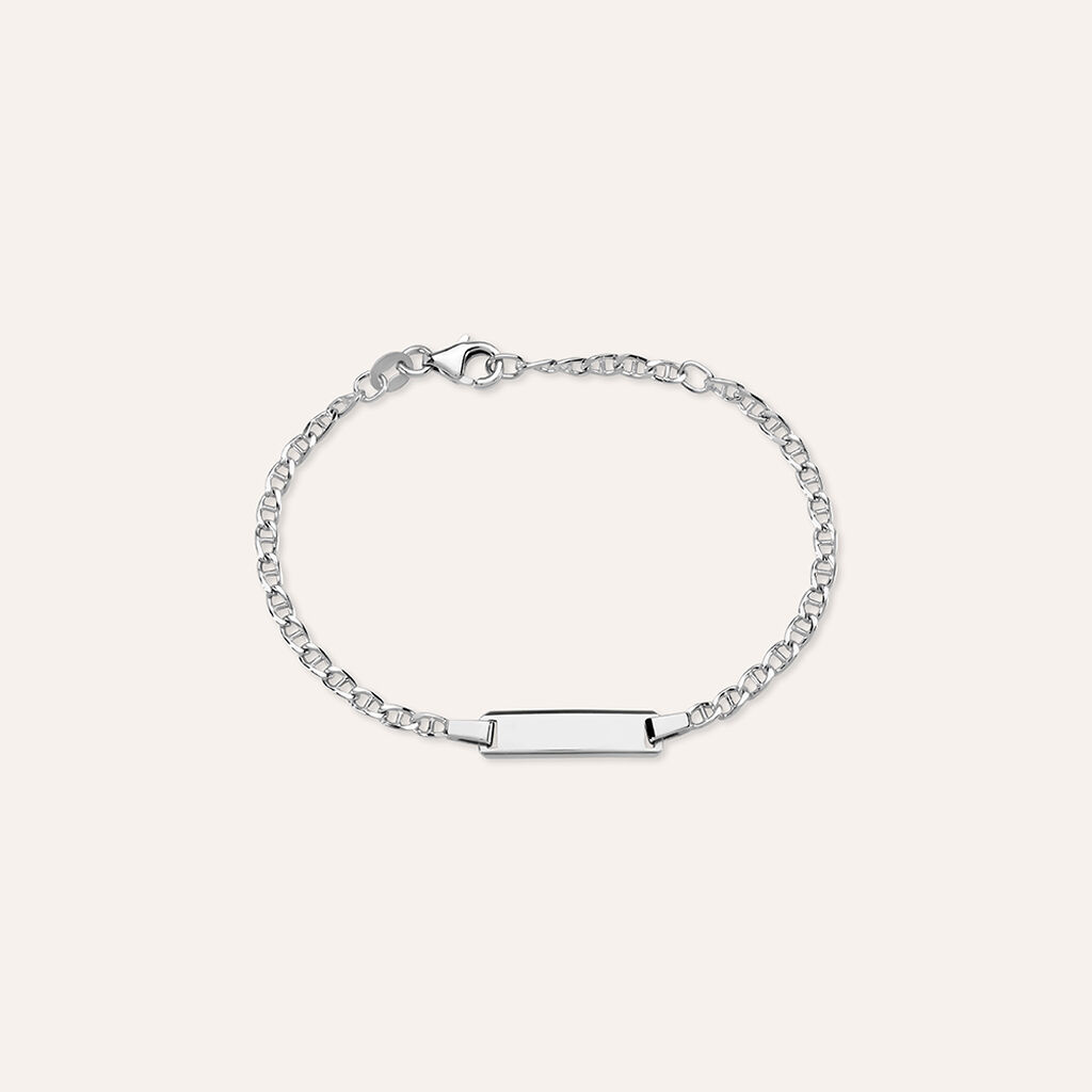 Bracciale Con Targhetta Silver Baby Argento Rodiato