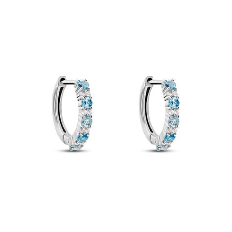 Orecchini A Cerchio Am&eacute;lie Oro Bianco Topazio Cubic Zirconia - Orecchini a Cerchio Donna | Stroili