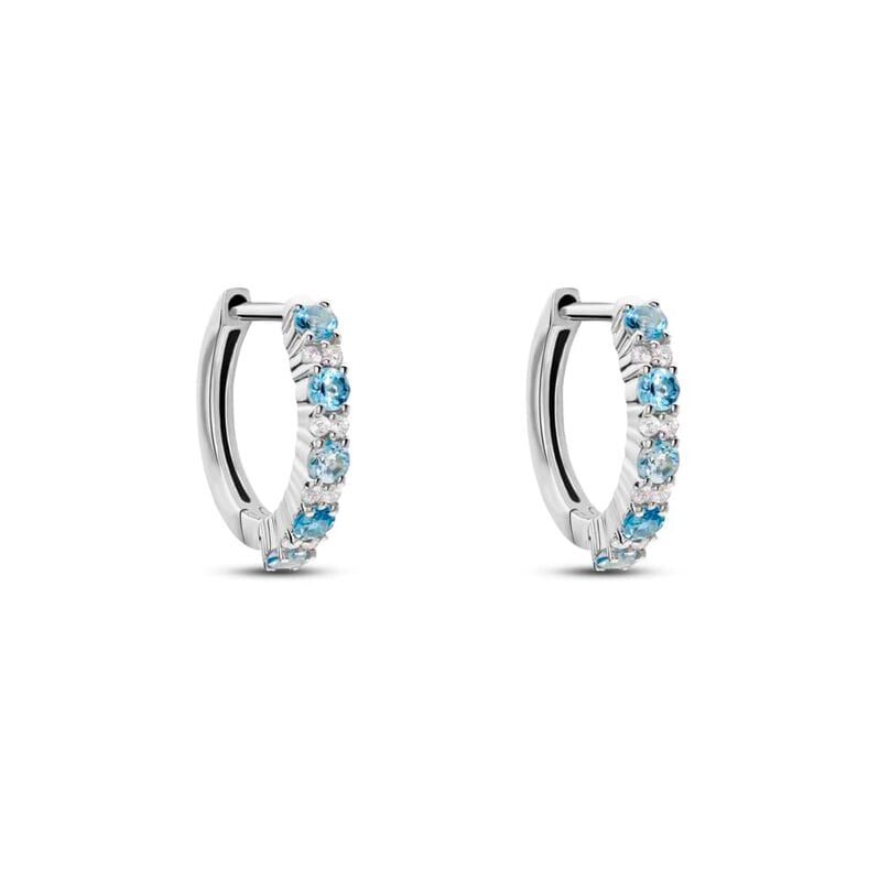 Orecchini A Cerchio Am&eacute;lie Oro Bianco Topazio Cubic Zirconia - Orecchini a Cerchio Donna | Stroili