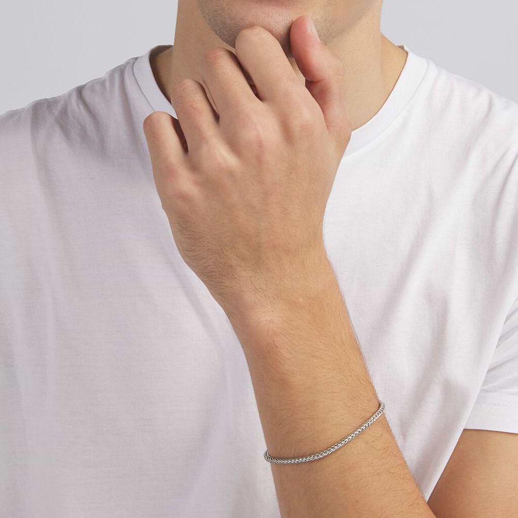 Bracciale Catena Gentleman Argento Rodiato - Bracciali Uomo | Stroili