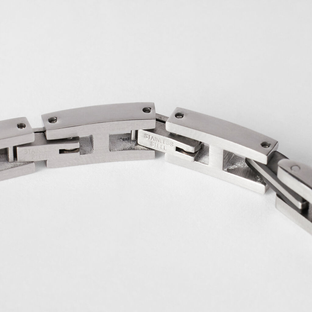 Bracciale Man Code Acciaio Bicolore Bianco / Nero Cubic Zirconia