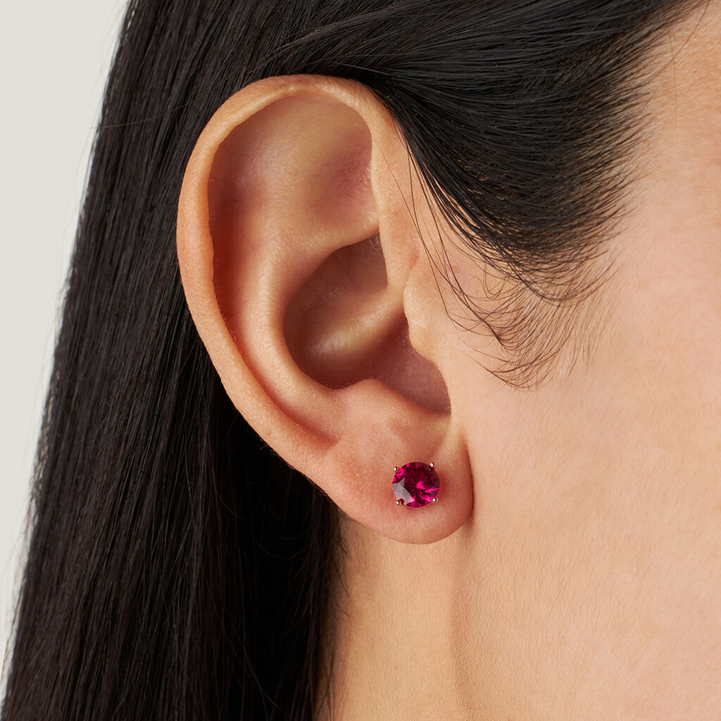 Orecchini Lobo Punto Luce Silver Rainbow Argento Rosa Cubic Zirconia - Orecchini a Lobo Donna | Stroili