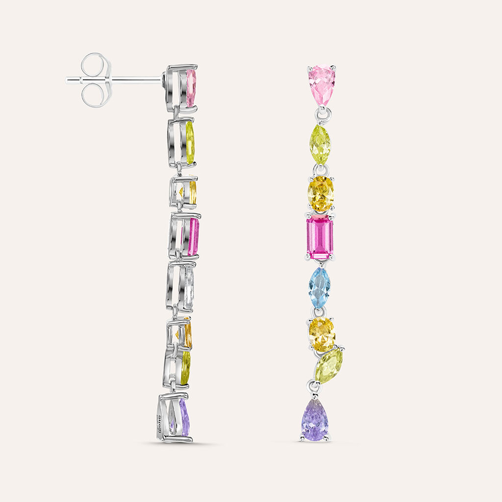 Orecchini Pendenti Silver Rainbow Argento Rodiato Cubic Zirconia - Orecchini Pendenti Donna | Stroili